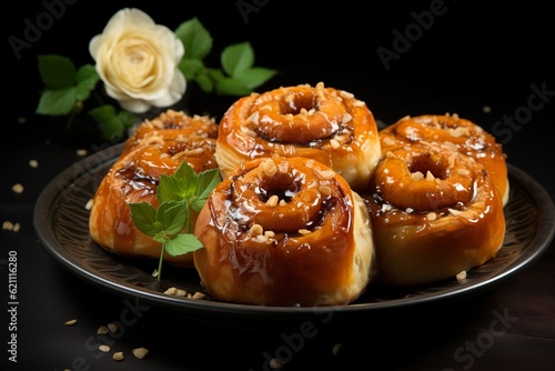 Professional food photography of sweet rolls 