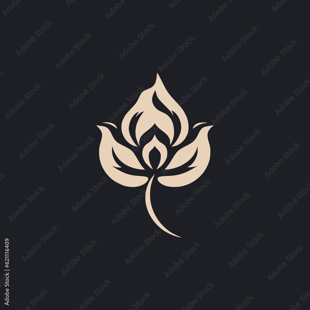 simple petal flower plant nature logo vector illustration template design