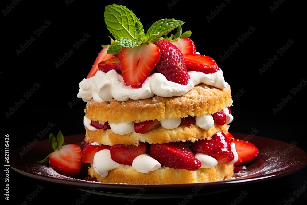 Professional food photography of strawberry shortcake Professional food photography of strawberry shortcake