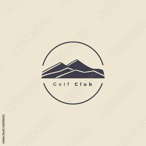simple country side golf club sport logo vector illustration template design