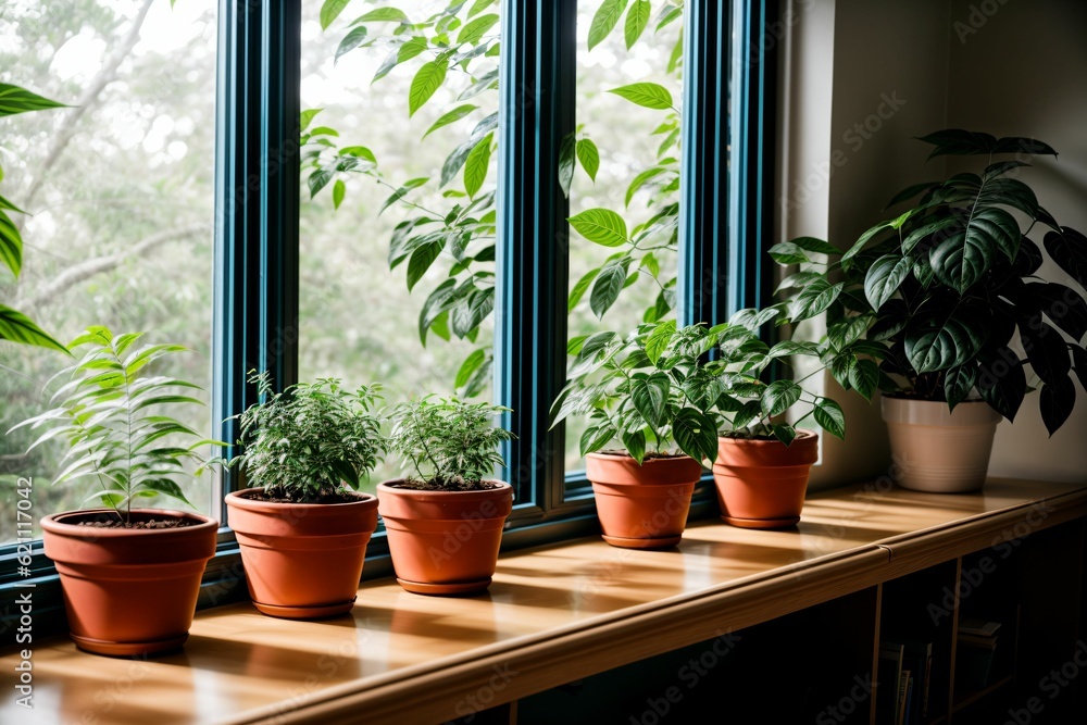 A classroom s window sill plants turning into a lush jungle