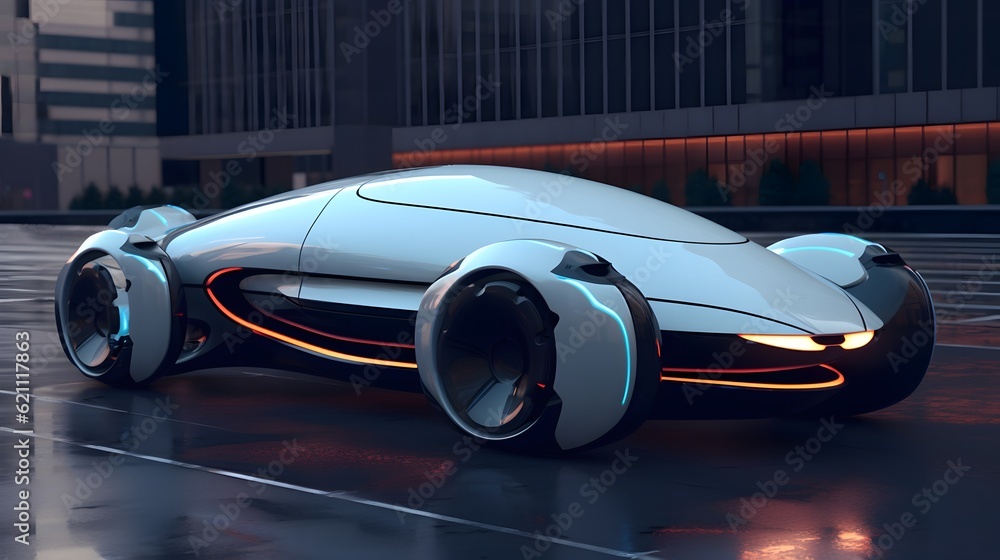 Futuristic self-driving sport car 