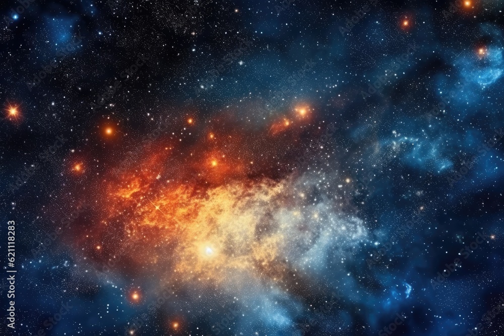 in the dark, a starry night sky The moon, a starry sky with flares, and the cosmic Milky Way nebula in the dark, a starry night sky The moon, a starry sky with flares, and the cosmic Milky Way nebula