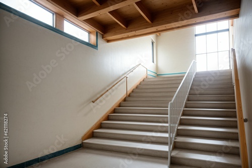 A school stairway turning into a stairway to heaven