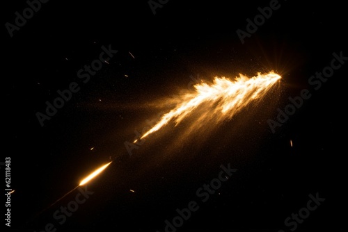 A struck match transforming into a fiery comet