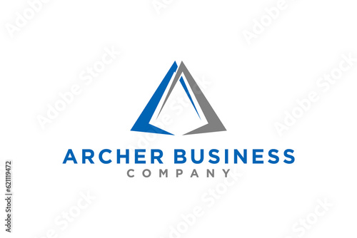 Triangle archer arrow head logo design modern technology icon symbol