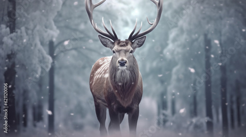 head of a deer HD 8K wallpaper Stock Photographic Image