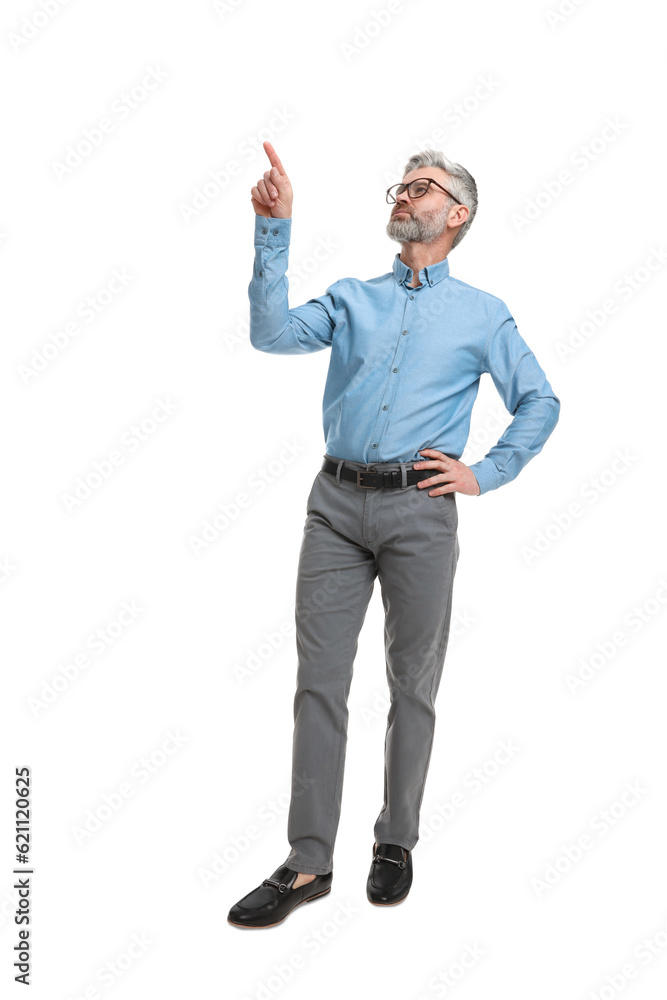 Mature businessman in stylish clothes posing on white background Mature businessman in stylish clothes posing on white background