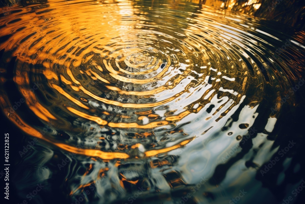 Fototapeta premium Swirling patterns in water ripples. Abstract photography concept. Generative AI