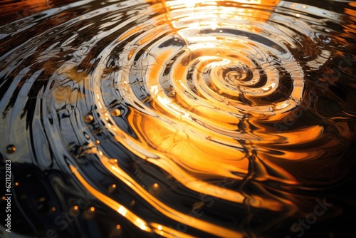 Swirling patterns in water ripples. Abstract photography concept. Generative AI
