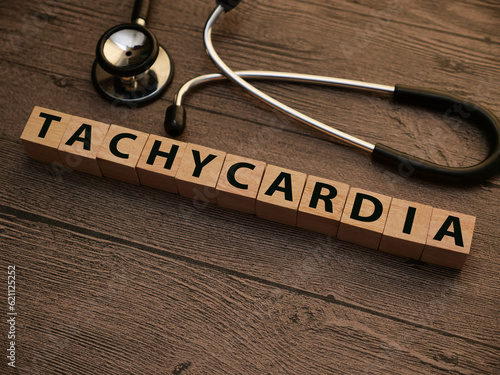 Canvastavla Tachycardia, text words typography written with wooden letter, health and medica