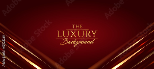 Modern Abstract Dark Red Golden Gold background with diagonal glowing light effect. illustration with trophy. Blue Lights on Graphics. Luxury Graphics. Award Background. Abstract Background. 