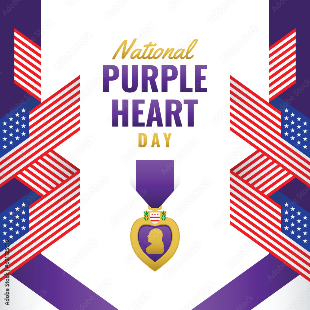 national purple heart day event background illustration Stock Vector Adobe Stock