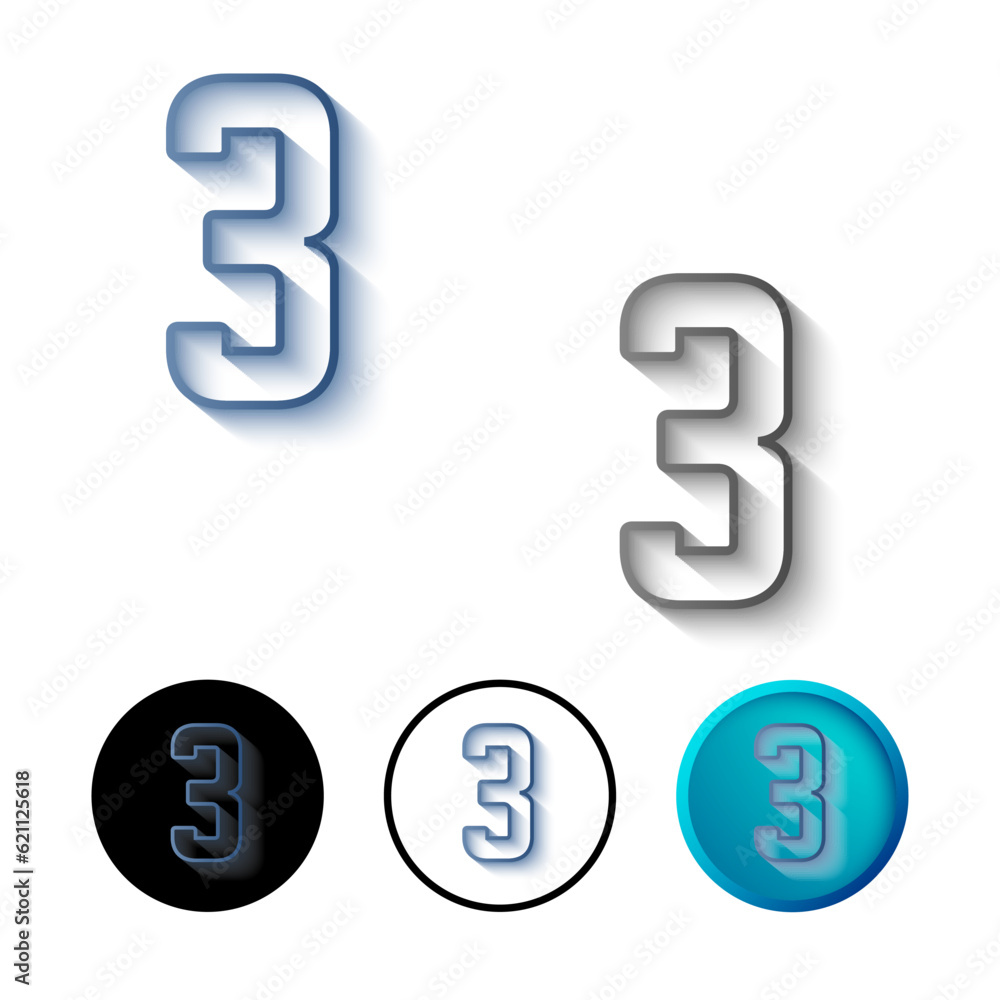 Abstract Number 3 Icon Illustration Abstract Number 3 Icon Illustration
