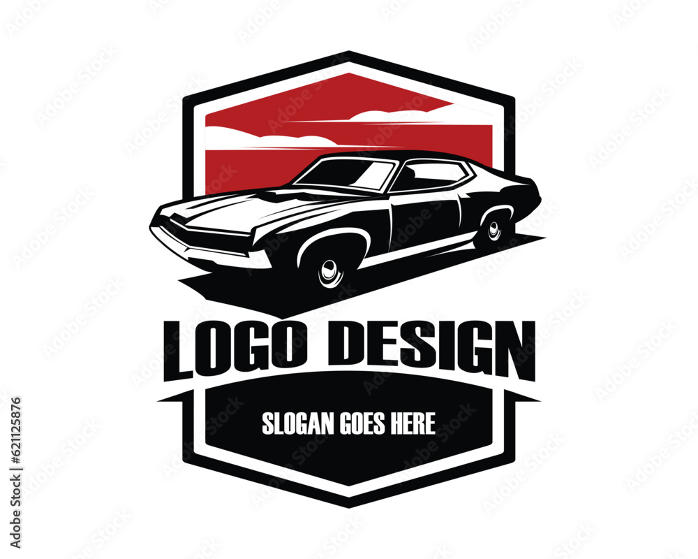 ford torino cobra car isolated vector illustration. Best for logo, badge, emblem, icon, sticker design. car industry.