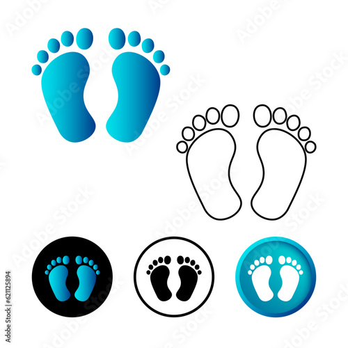 Abstract Baby Footprint Icon Illustration