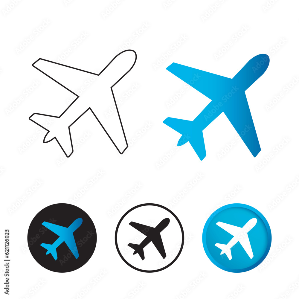 Abstract Plane Icon Set