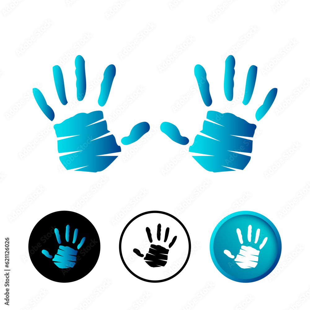 Obraz premium Abstract Handprint Icon Illustration