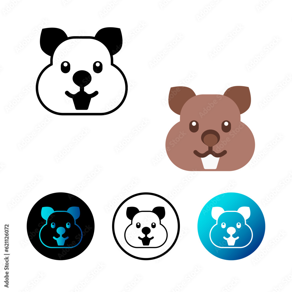 Flat Wombat Head Icon Illustration Flat Wombat Head Icon Illustration