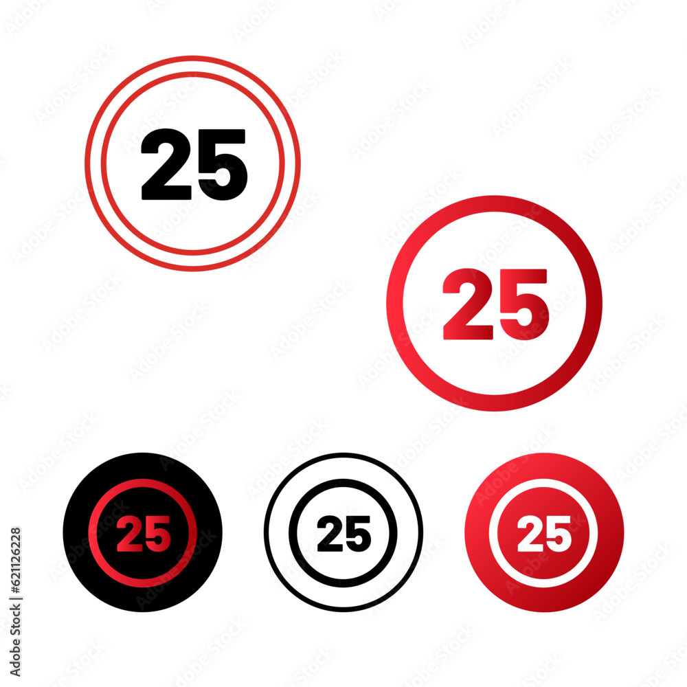 Speed Limit 25 Icon Design Speed Limit 25 Icon Design