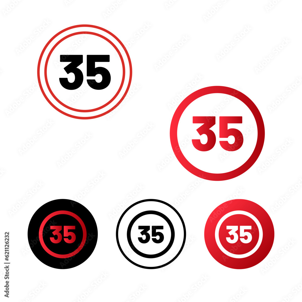 Speed Limit 35 Icon Design Speed Limit 35 Icon Design