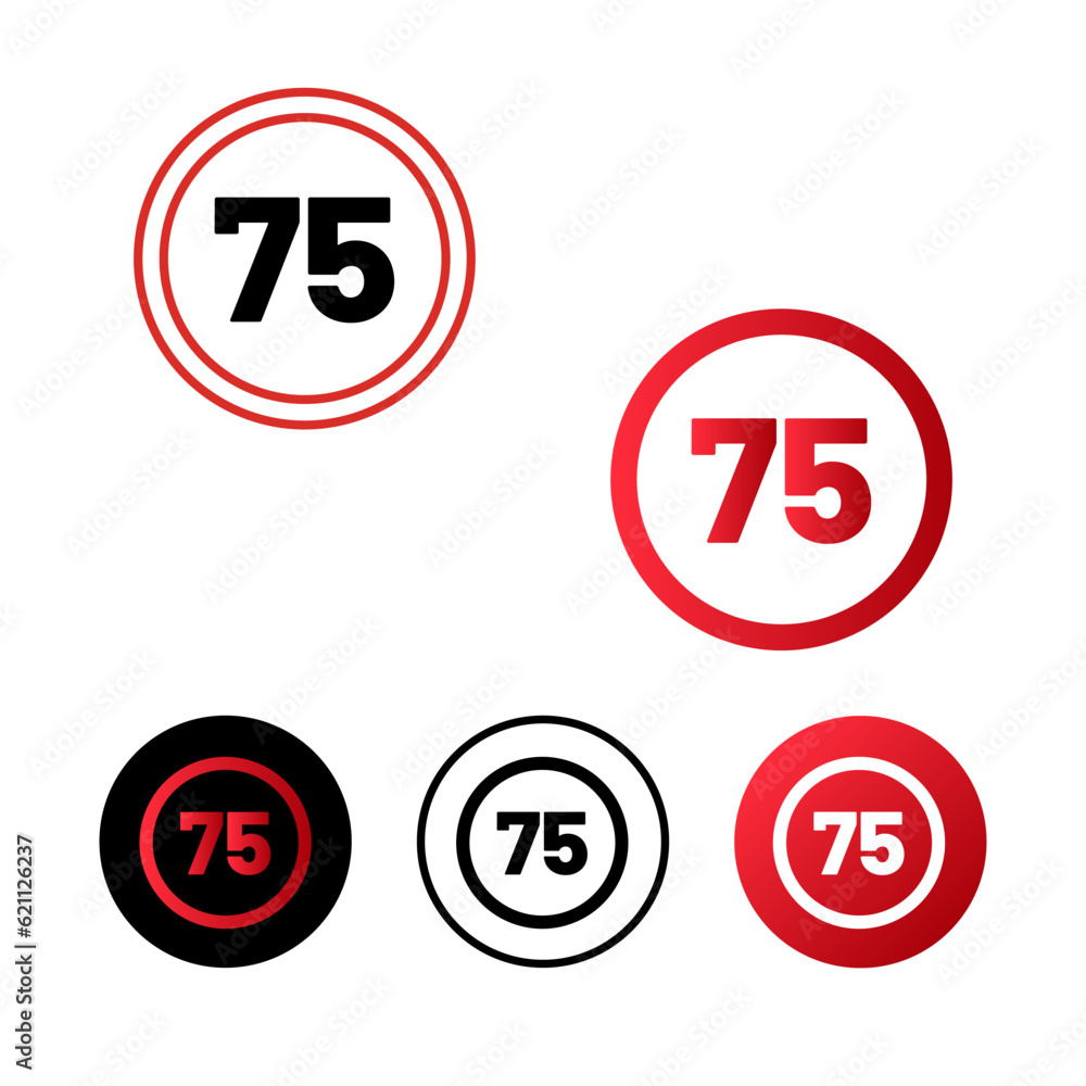 Speed Limit 75 Icon Design Speed Limit 75 Icon Design