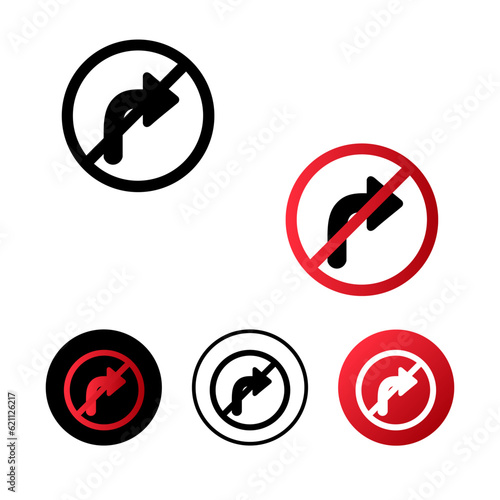 No Right Turn Icon Design