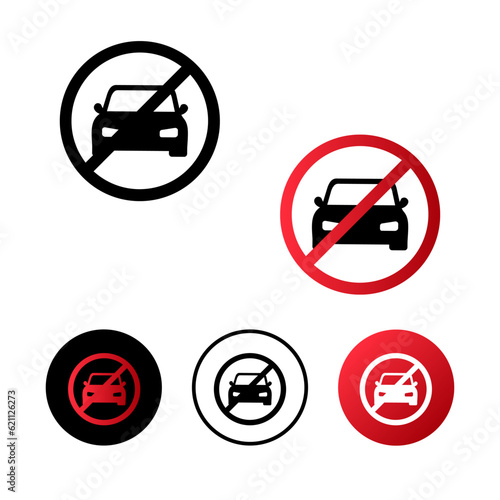 No Car Icon Illustration