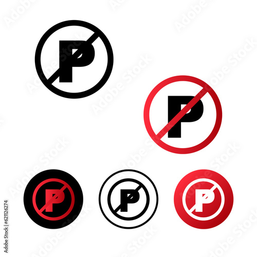 No Parking Icon Illustration