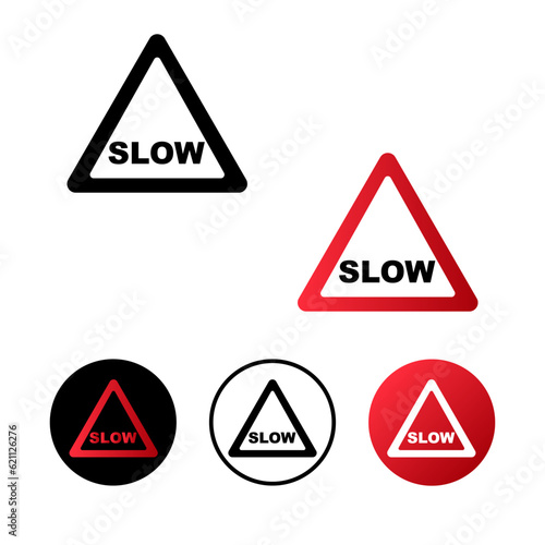 Slow Road Icon Illustration