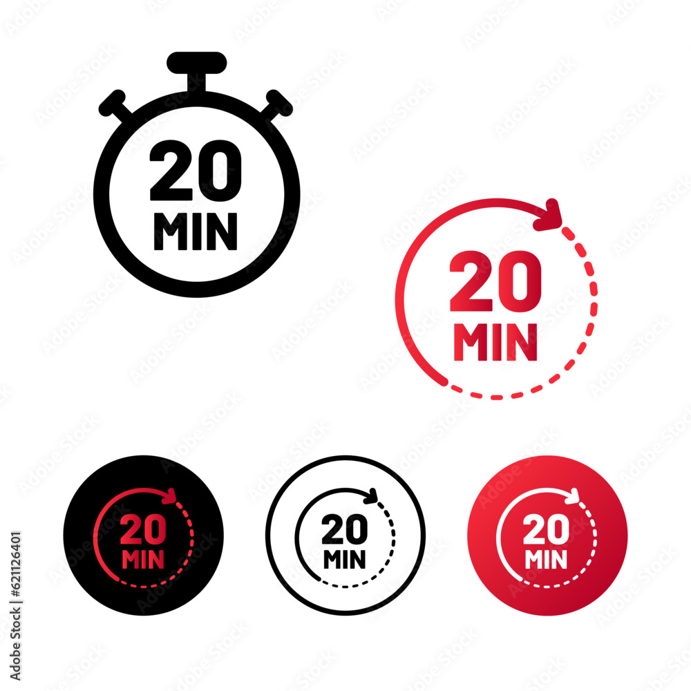 Abstract 20 Minutes Icon Illustration Abstract 20 Minutes Icon Illustration