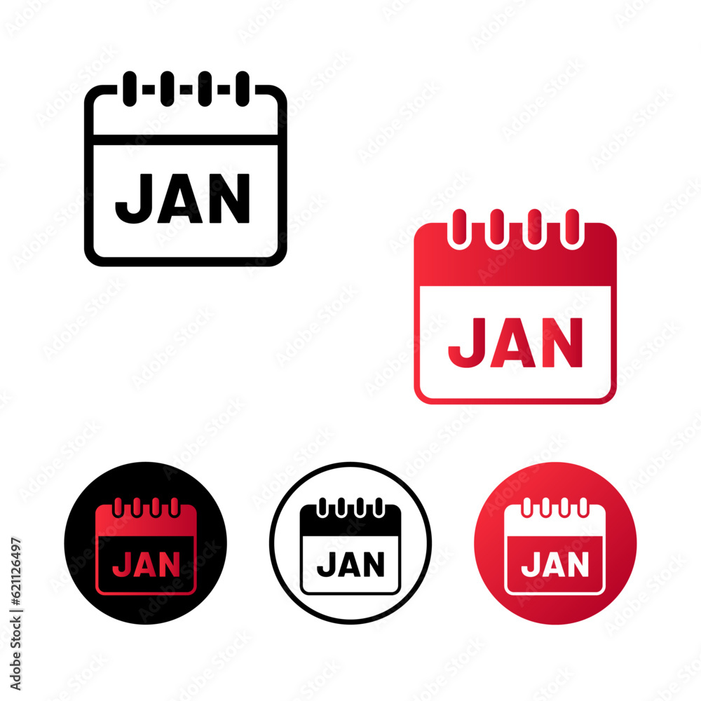 Abstract January Month Icon Illustration Abstract January Month Icon Illustration