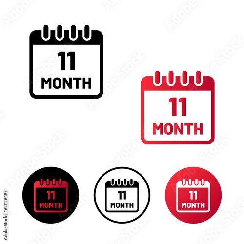 Abstract 11 Months Icon Illustration