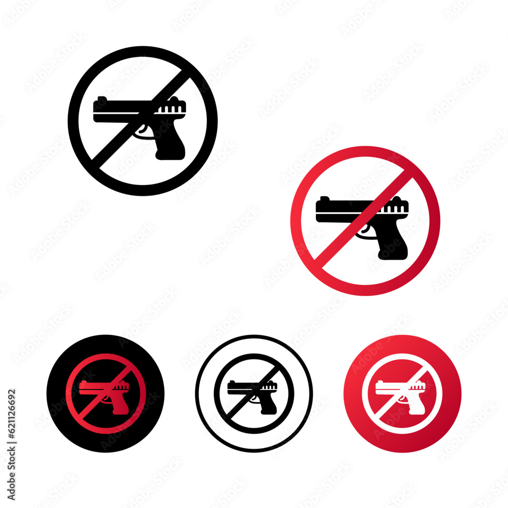 Abstract No Weapons Icon Illustration Abstract No Weapons Icon Illustration