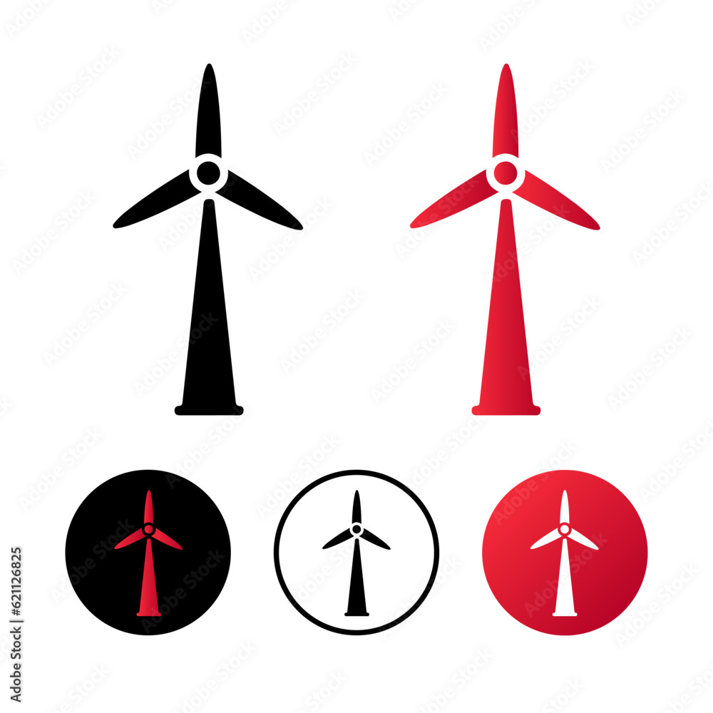 Abstract Wind Turbine Icon Illustration