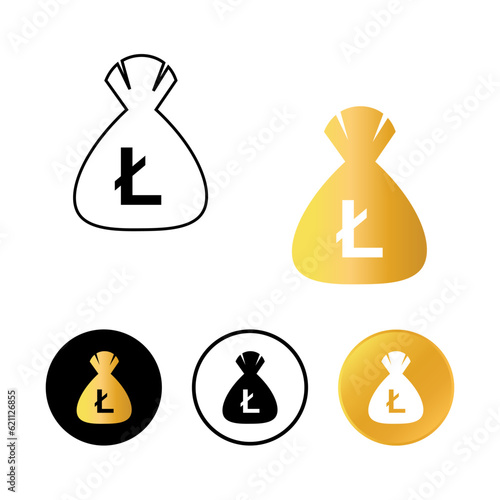 Abstract Litecoin Money Bag Icon