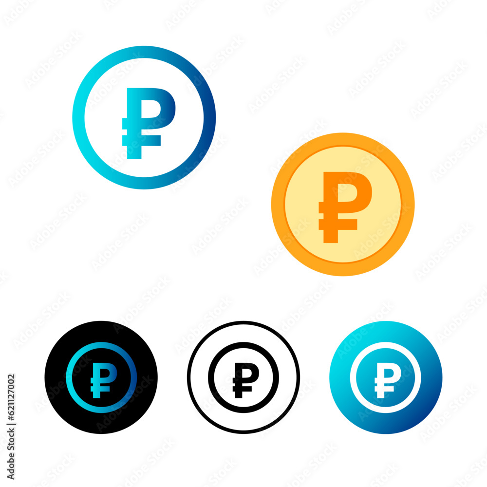 Abstract Russian Ruble Currency Icon Illustration Abstract Russian Ruble Currency Icon Illustration