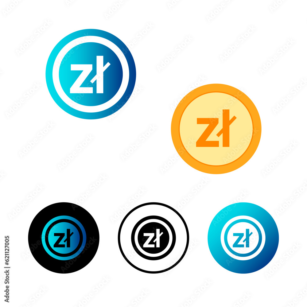 Abstract Poland Zloty Currency Icon Illustration Abstract Poland Zloty Currency Icon Illustration