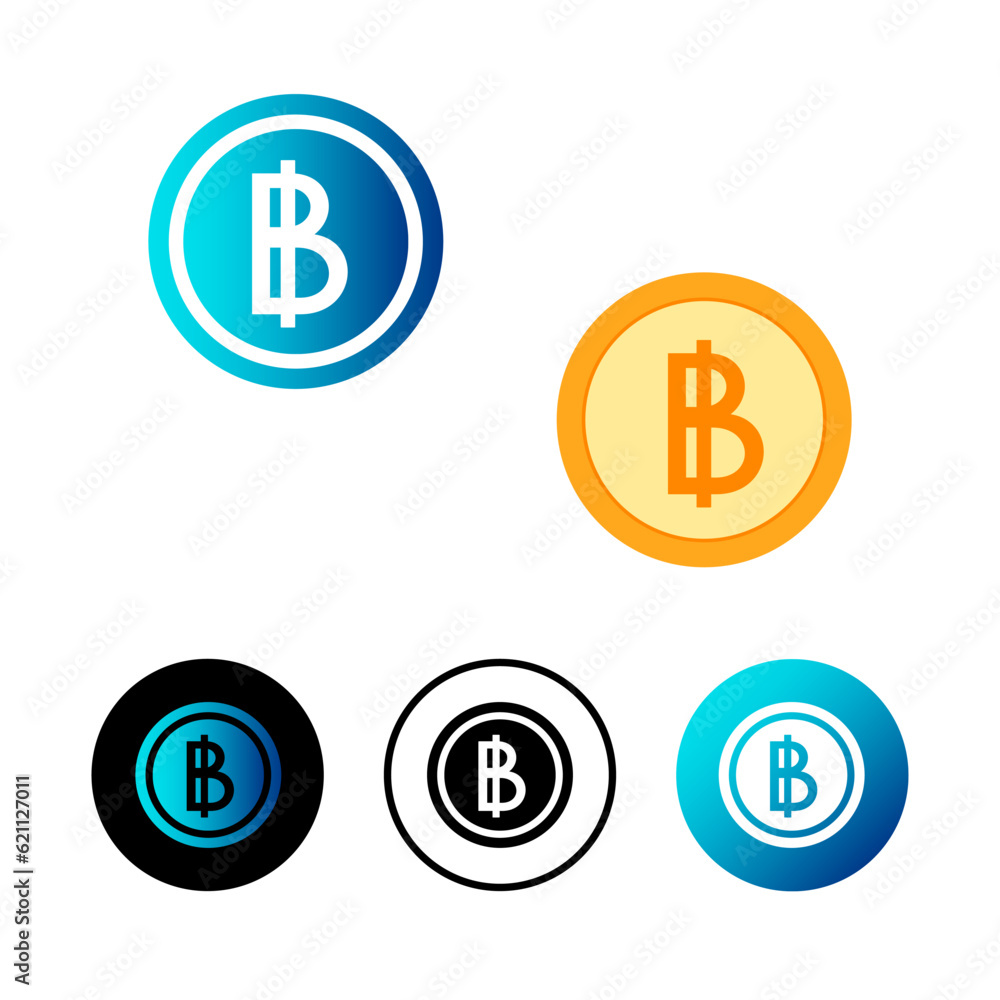 Abstract Thailand Bhat Currency Icon Illustration Abstract Thailand Bhat Currency Icon Illustration