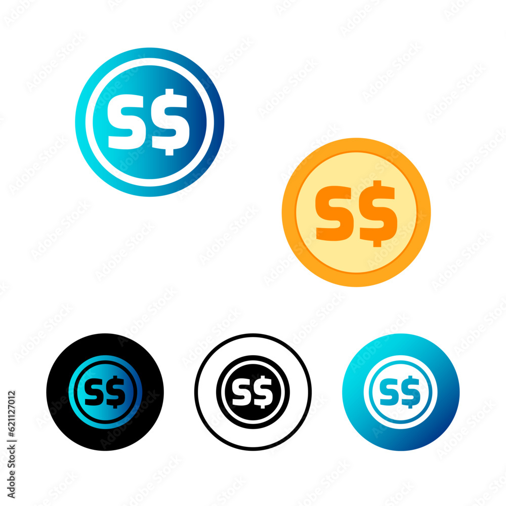 Abstract Singapore Dollar Currency Icon Illustration Abstract Singapore Dollar Currency Icon Illustration