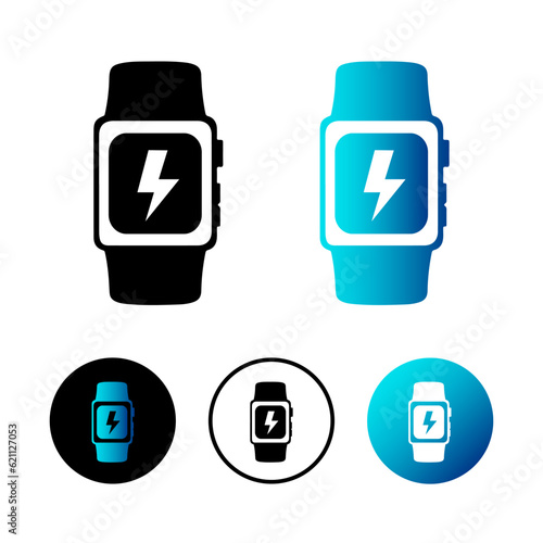 Abstract Smart Watch Charging Icon Illustration