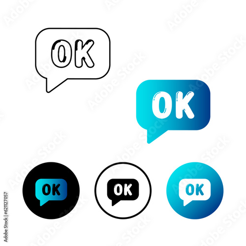 Abstract Ok Message Icon Illustration