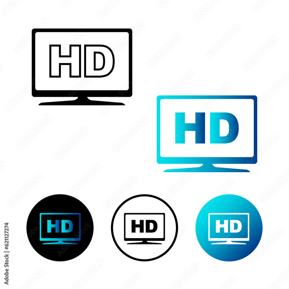 Abstract HD Monitor Icon Illustration Abstract HD Monitor Icon Illustration