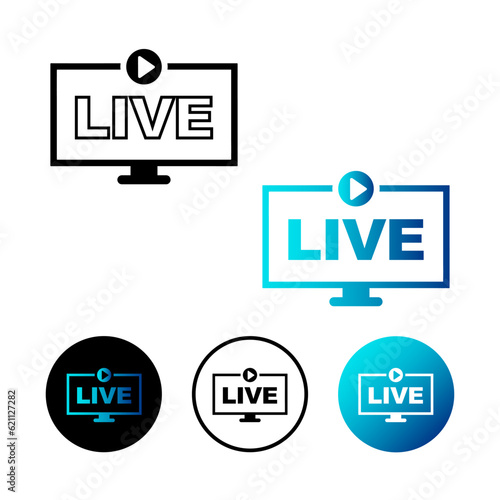 Abstract Live TV Icon Illustration