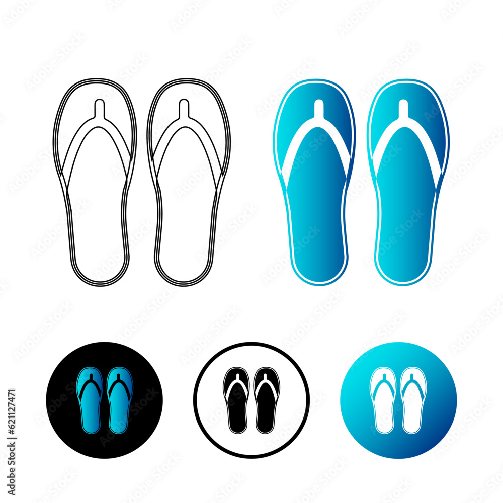 Abstract Slippers Icon Illustration Abstract Slippers Icon Illustration