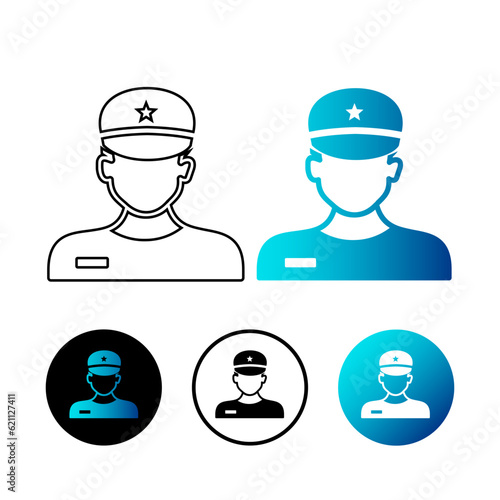 Abstract Constable Police Icon Illustration
