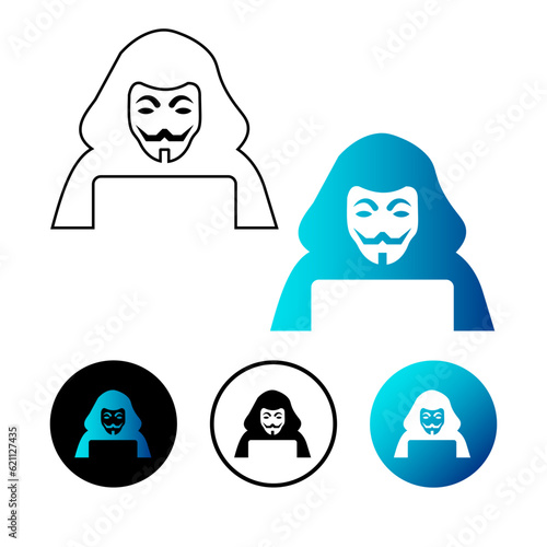 Abstract Crime Hacker Icon Illustration