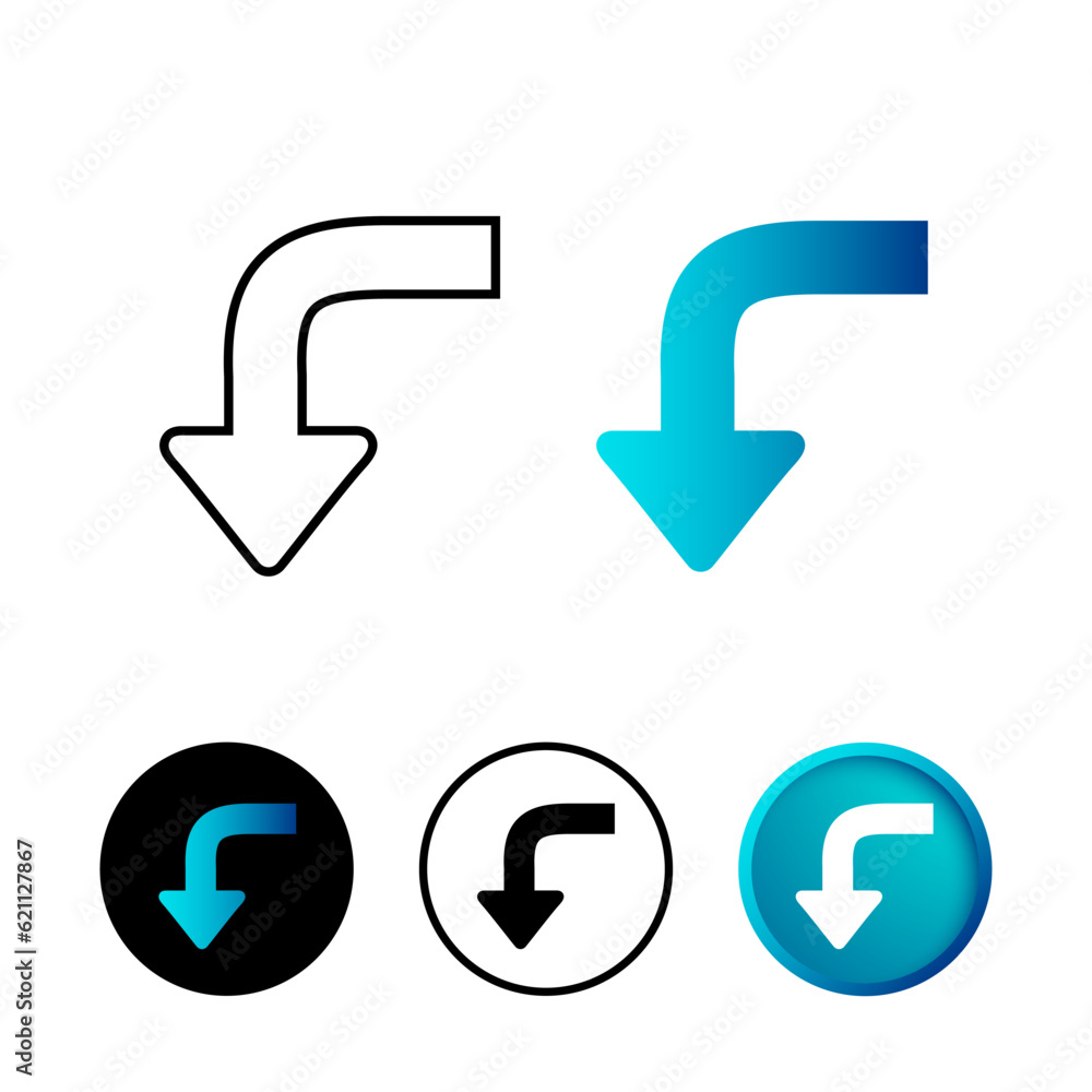 Abstract Turn Arrow Icon Illustration Abstract Turn Arrow Icon Illustration