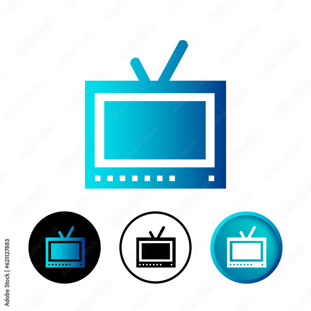 Abstract Classic Television Icon Illustration Abstract Classic Television Icon Illustration