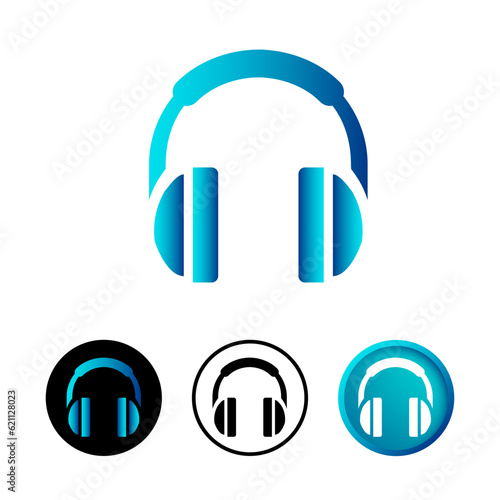 Abstract Headphone Icon Set